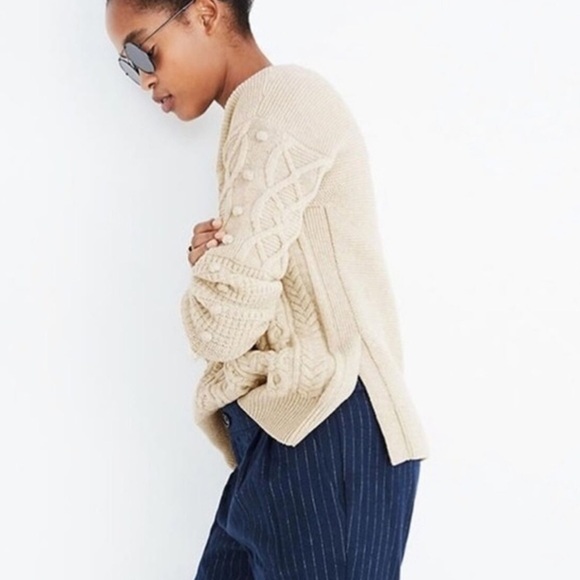 Madewell Cable Knit 100% Wool Sweater - Picture 8 of 13
